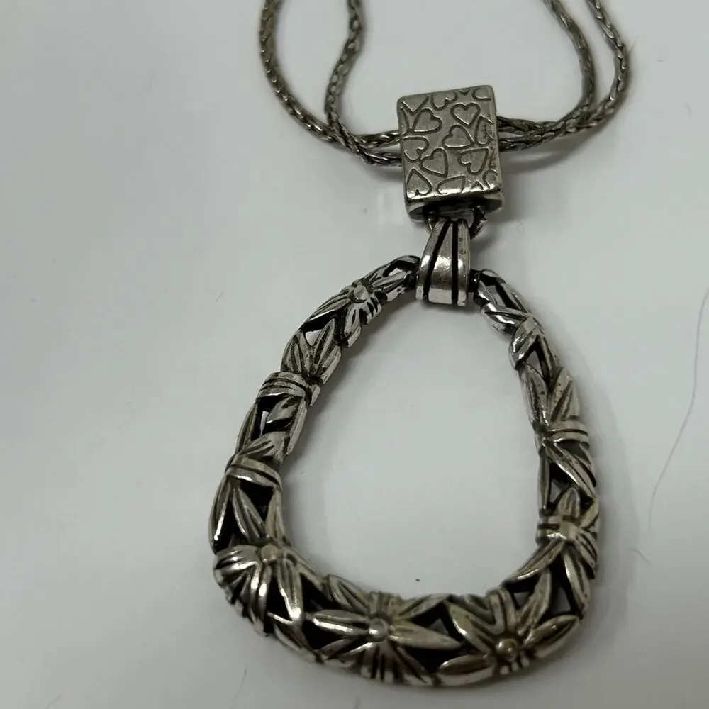 Vintage Brighton Silver teardrop pendant necklace